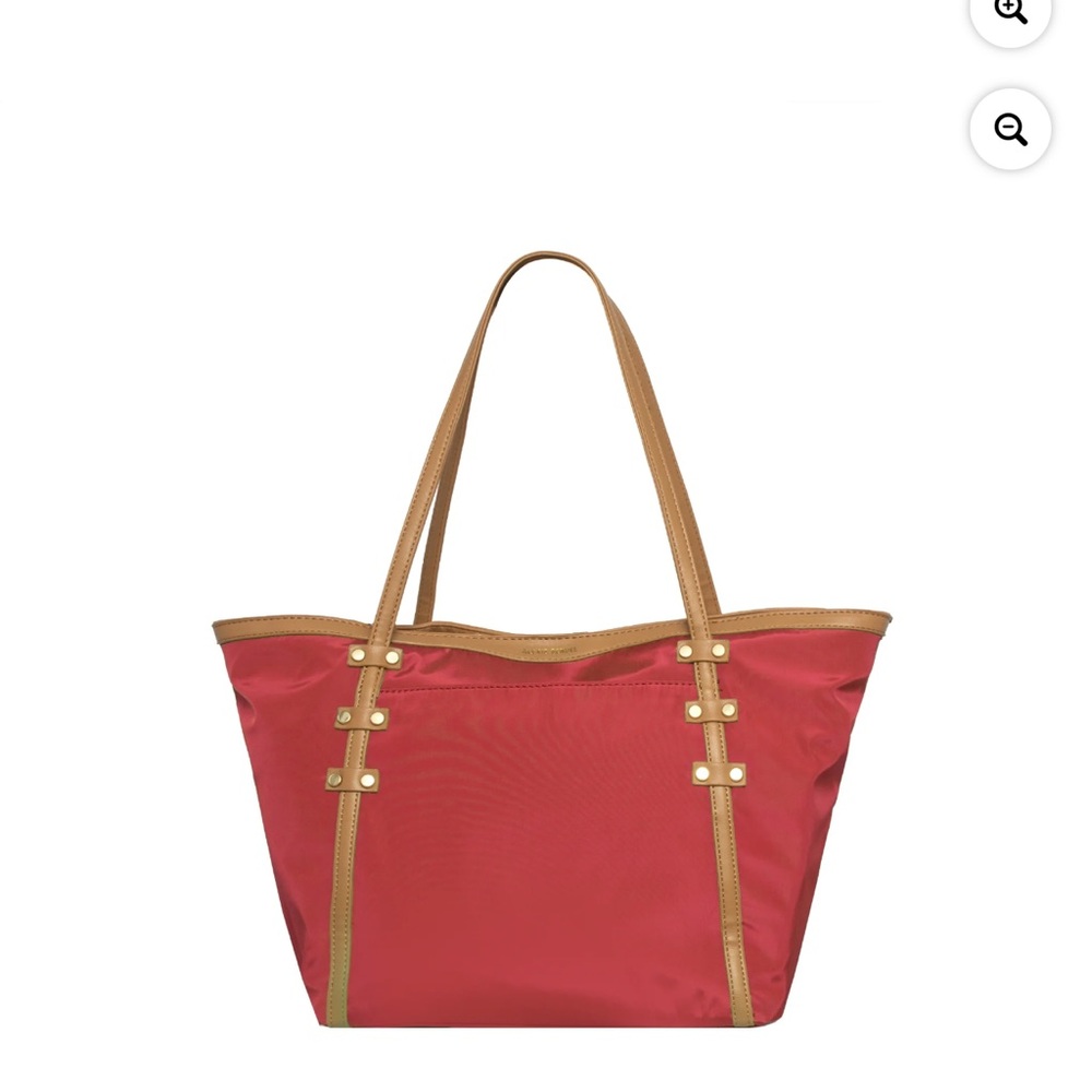 Women's Nylon Pink Tote Everyday Handbag withVegan Leather Strap